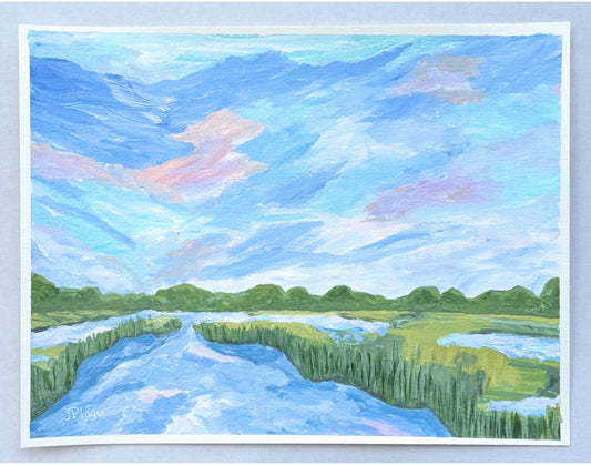 Pastel Marsh #1 / Jeanne Player / 11x15 / Acrylic on Paper
