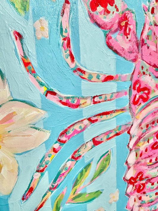 Blush and Brine / Sheri Hartnett / 19x25 / Framed / Acrylic on Canvas