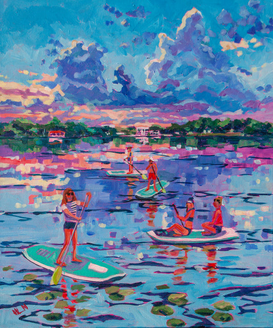 Paddle Boarding at Sunset - Heather Nagy