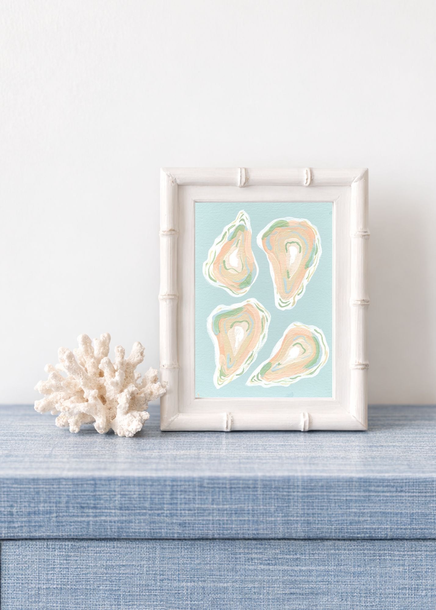 Pink Oysters / Paige Janes / 5x7 / Acrylic on Paper