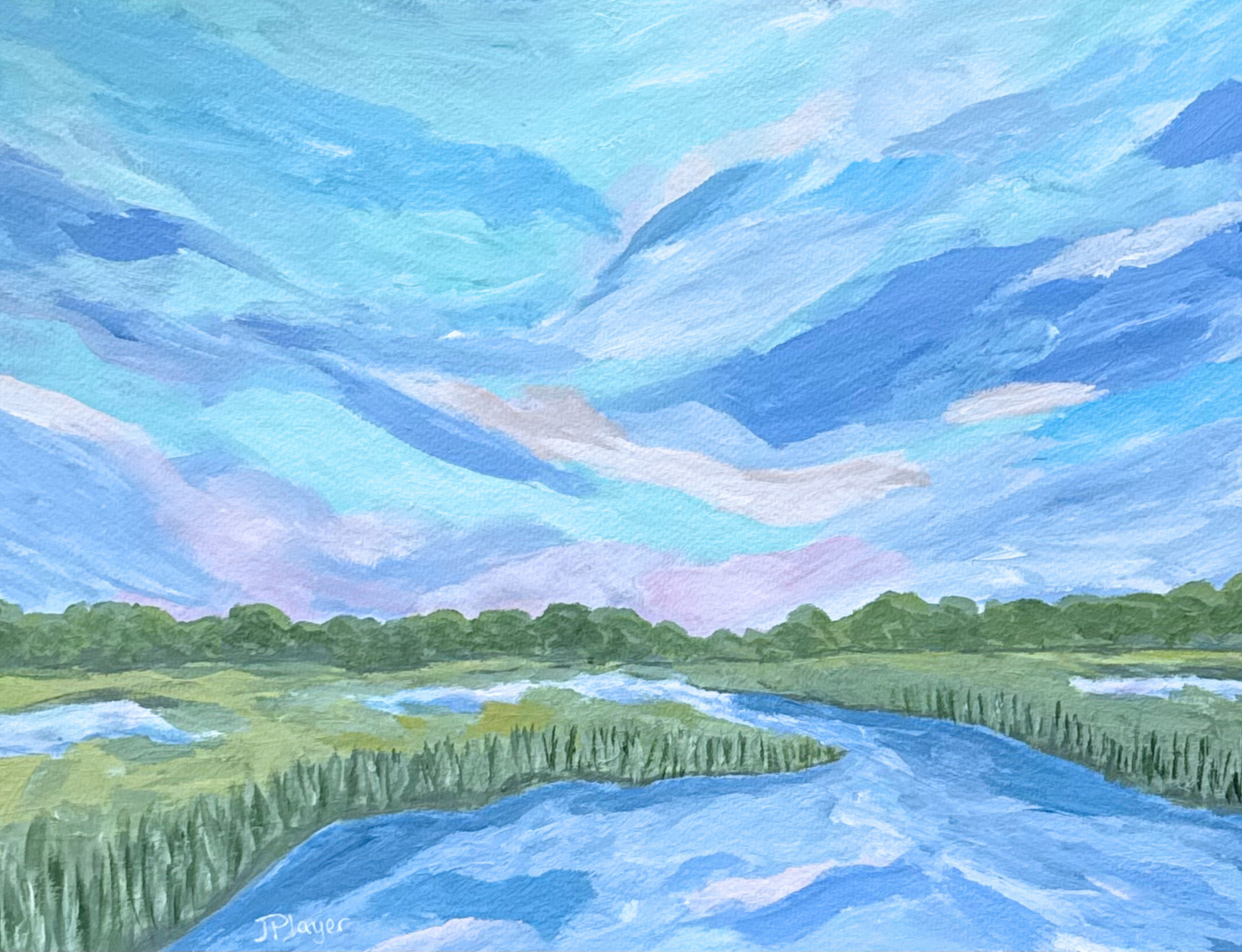 Pastel Marsh #2 / Jeanne Player / 11x15 / Acrylic on Paper
