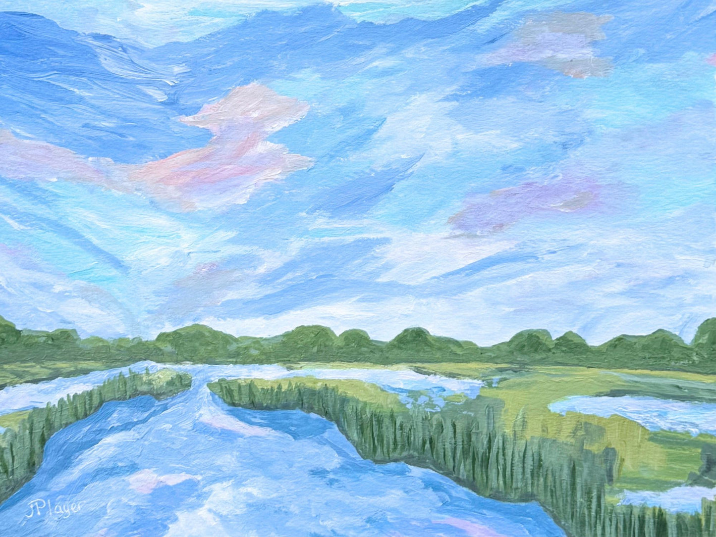 Pastel Marsh #1 / Jeanne Player / 11x15 / Acrylic on Paper