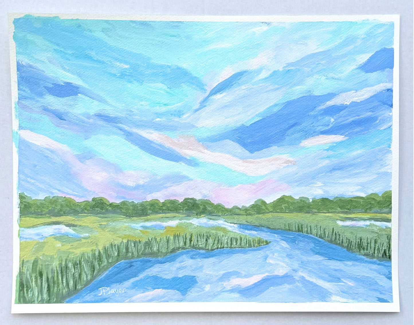 Pastel Marsh #2 / Jeanne Player / 11x15 / Acrylic on Paper