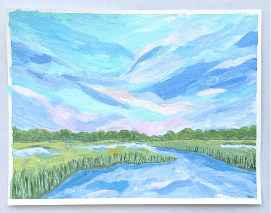 Pastel Marsh #2 / Jeanne Player / 11x15 / Acrylic on Paper