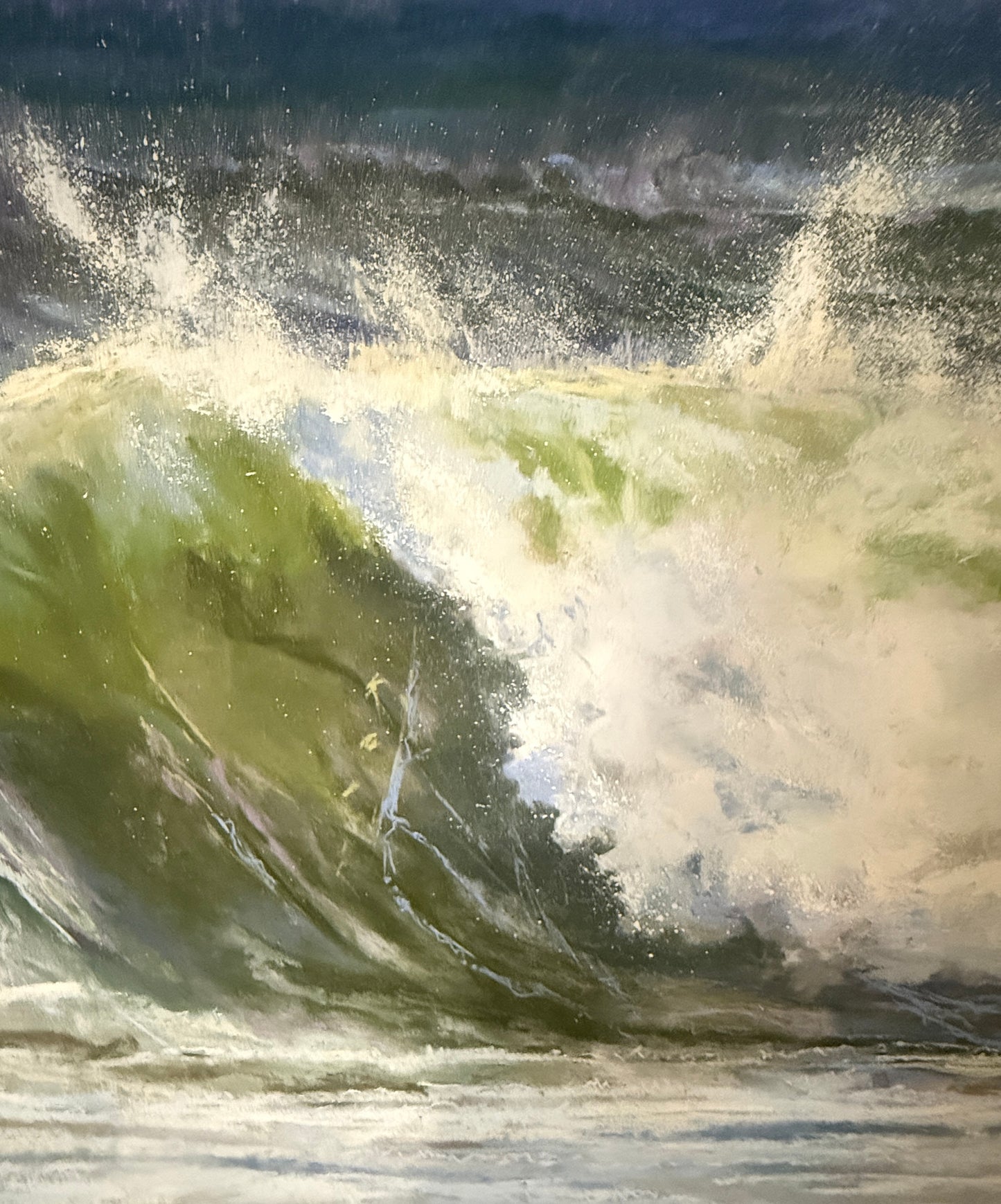 Rolling in Emeralds / Arlene Salmon / 20x30 / Framed / Pastel on Paper