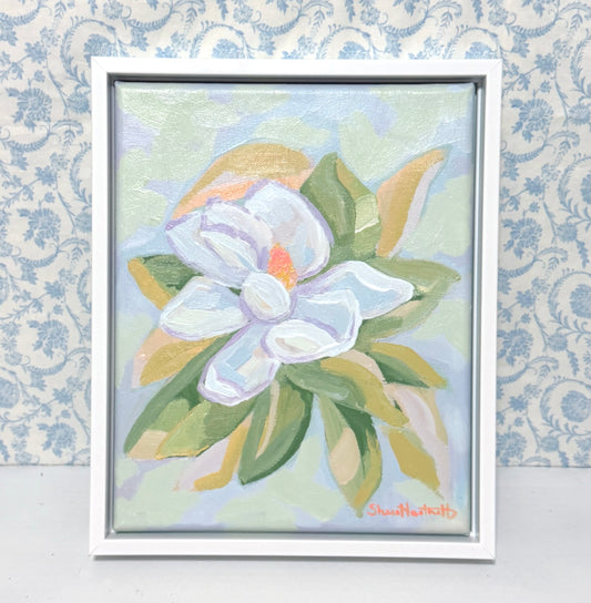 Magnolia Daydream /Sheri Hartnett / 9x11 / Framed / Acrylic on Canvas